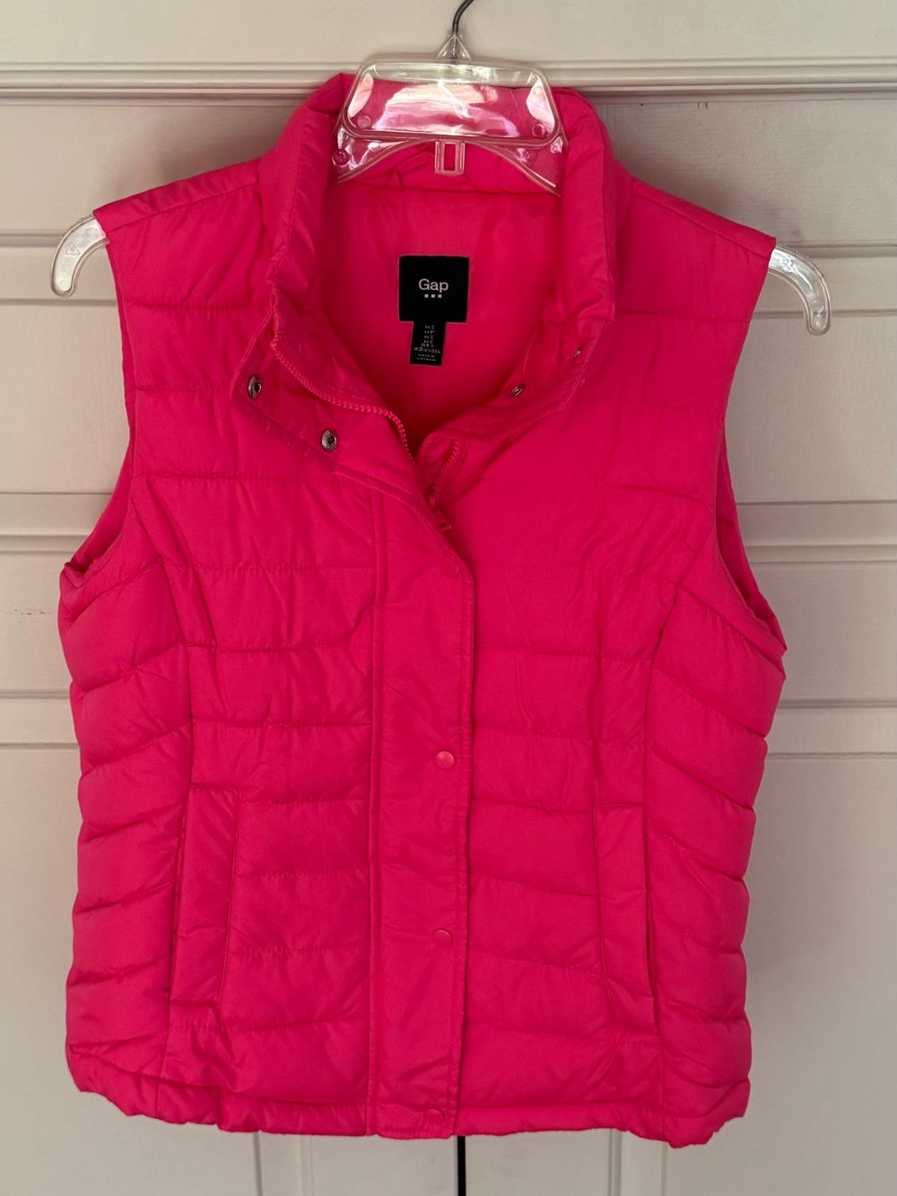 GAP Bright Pink Quilted Puffer Vest